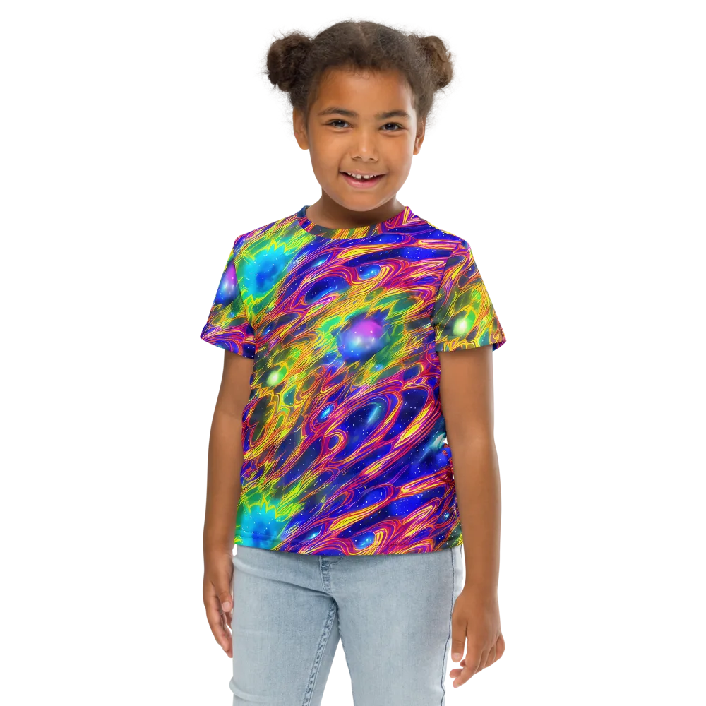 Orbiting Fever on Kids Crew Neck T-Shirt — Front