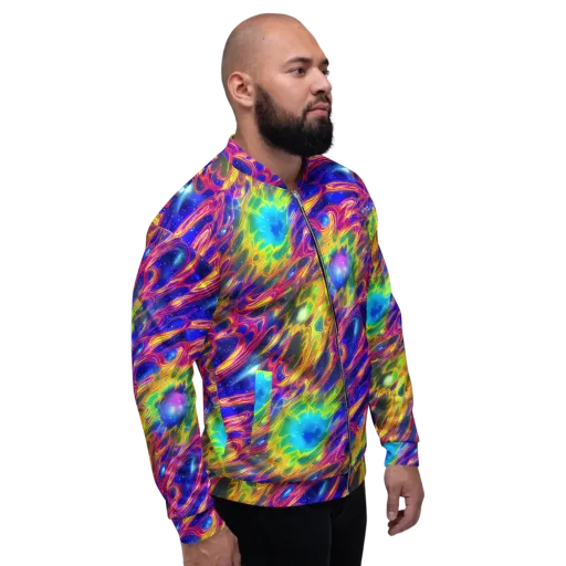 Orbiting Fever on a Bomber Jacket