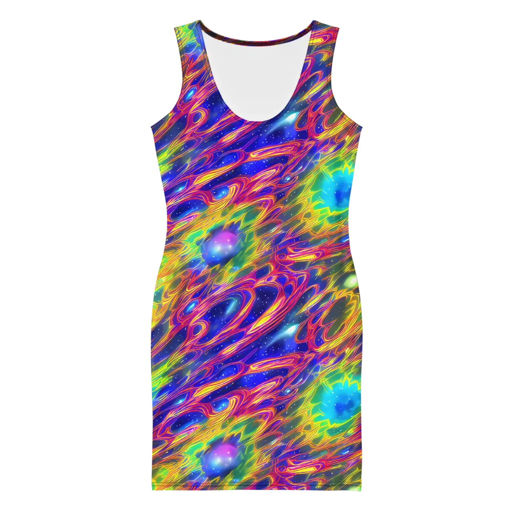 Orbiting Fever on Bodycon Dress — Front