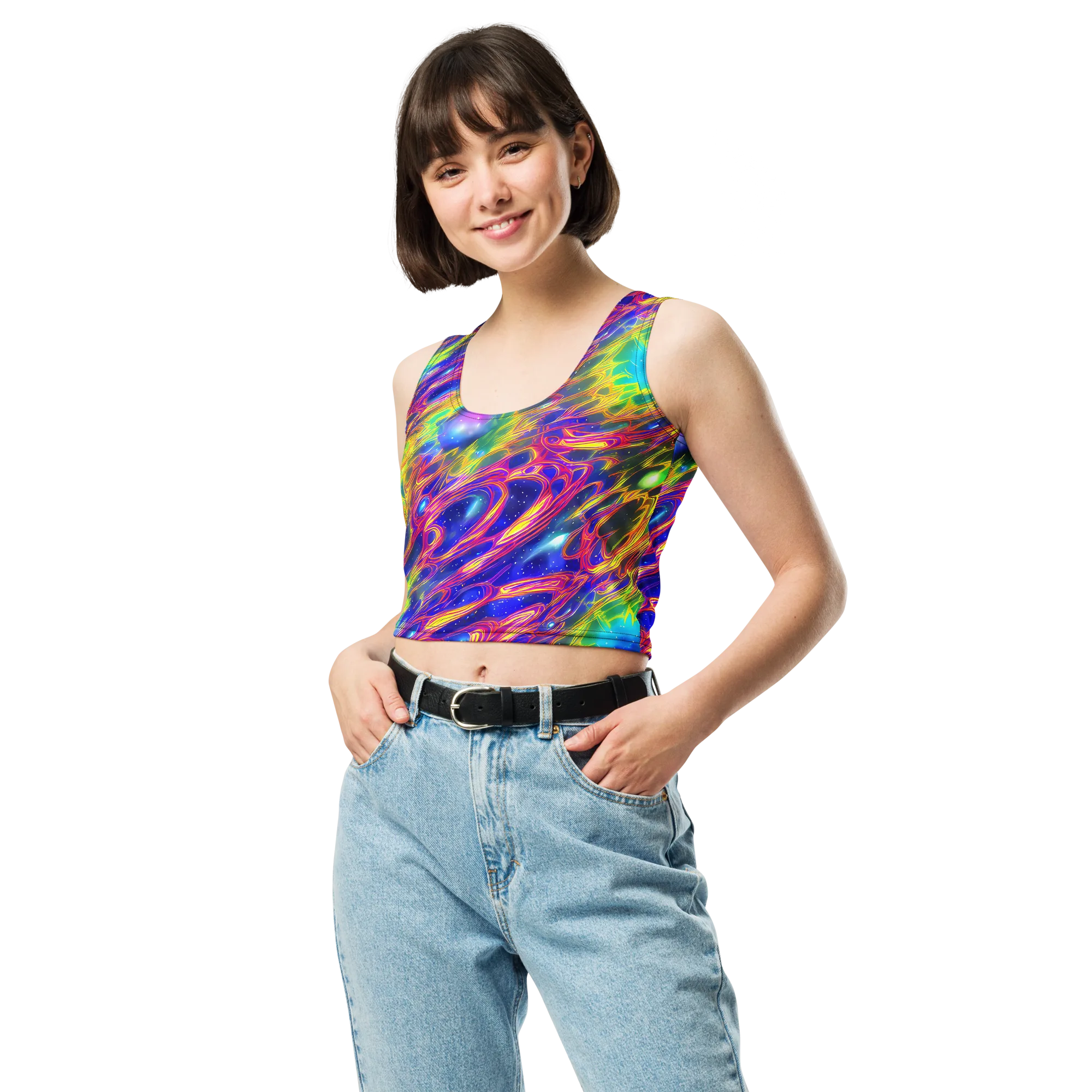 Orbiting Fever on Crop Top — Front