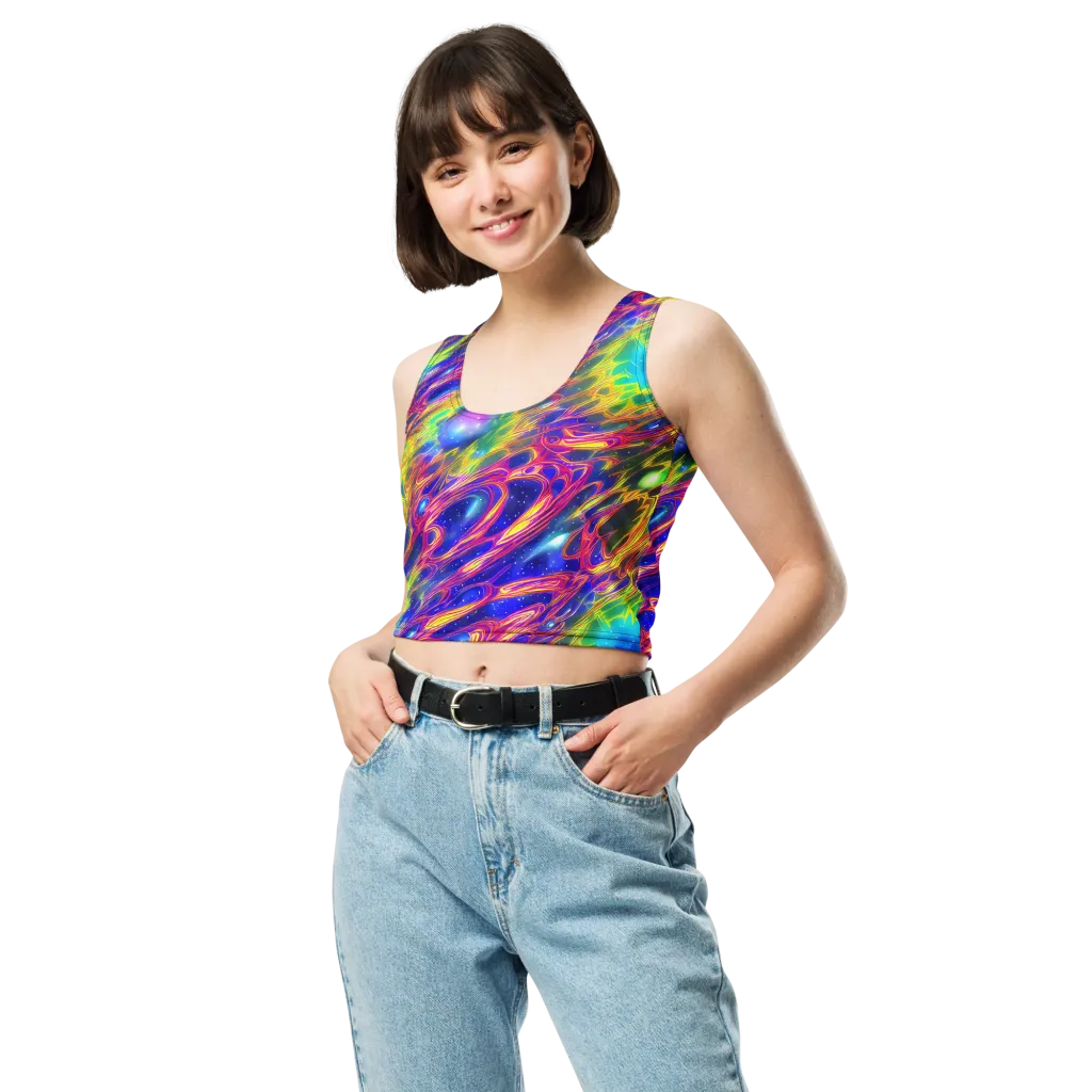 Orbiting Fever on Crop Top — Front