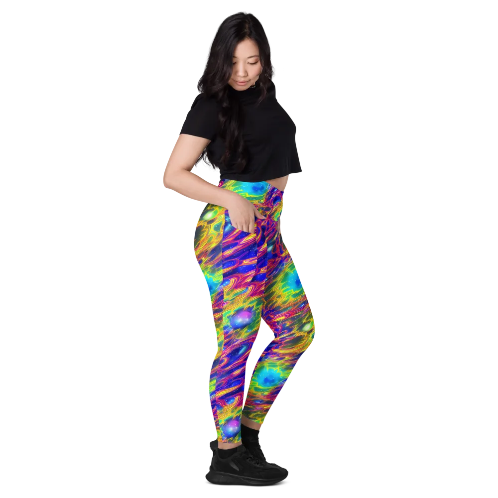 Orbiting Fever on Leggings with Pockets — Right