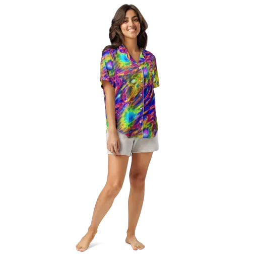 Orbiting Fever on a Women's Short Sleeve Pajama Top
