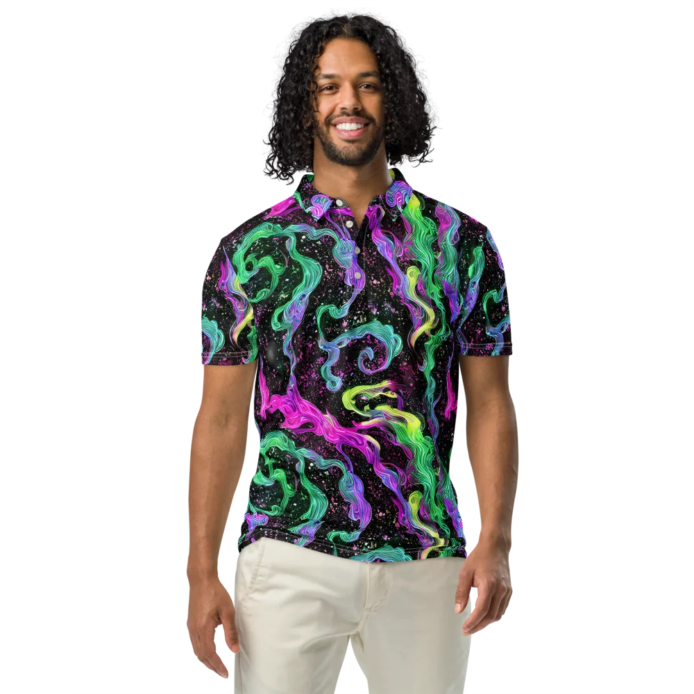 Fluid Afterglow on Men's Slim Fit Polo Shirt — Front