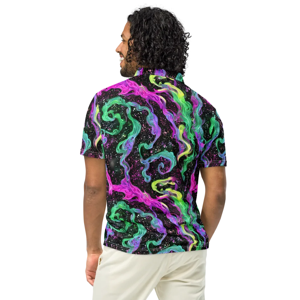 Fluid Afterglow on Men's Slim Fit Polo Shirt — Back