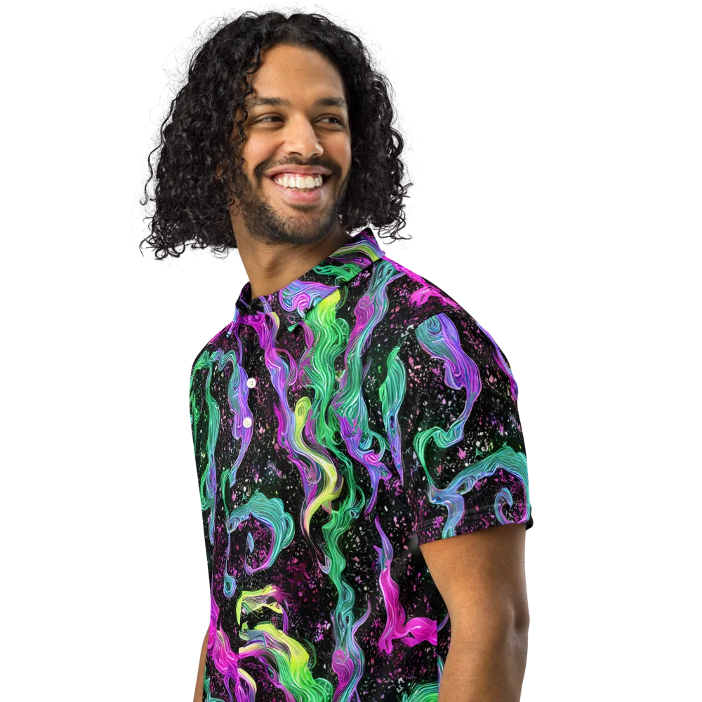 Fluid Afterglow on Men's Slim Fit Polo Shirt — Left Front