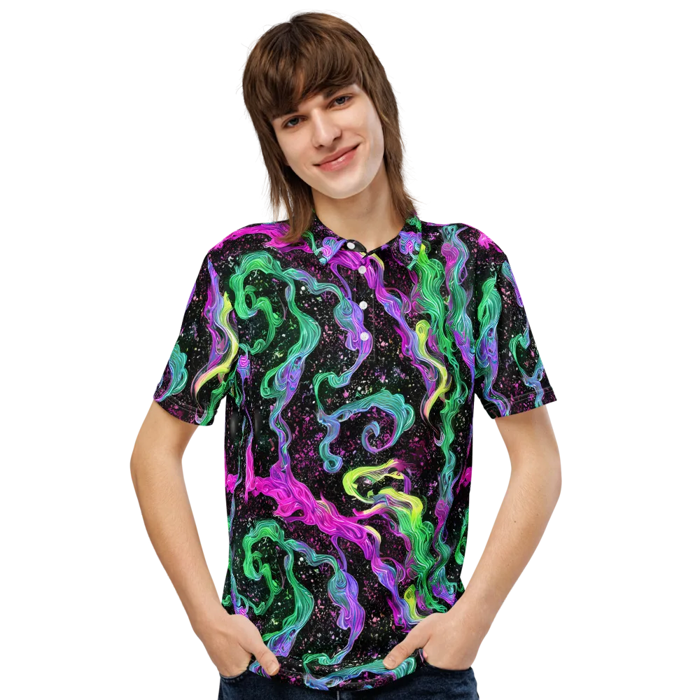 Fluid Afterglow on Men's Slim Fit Polo Shirt — Front
