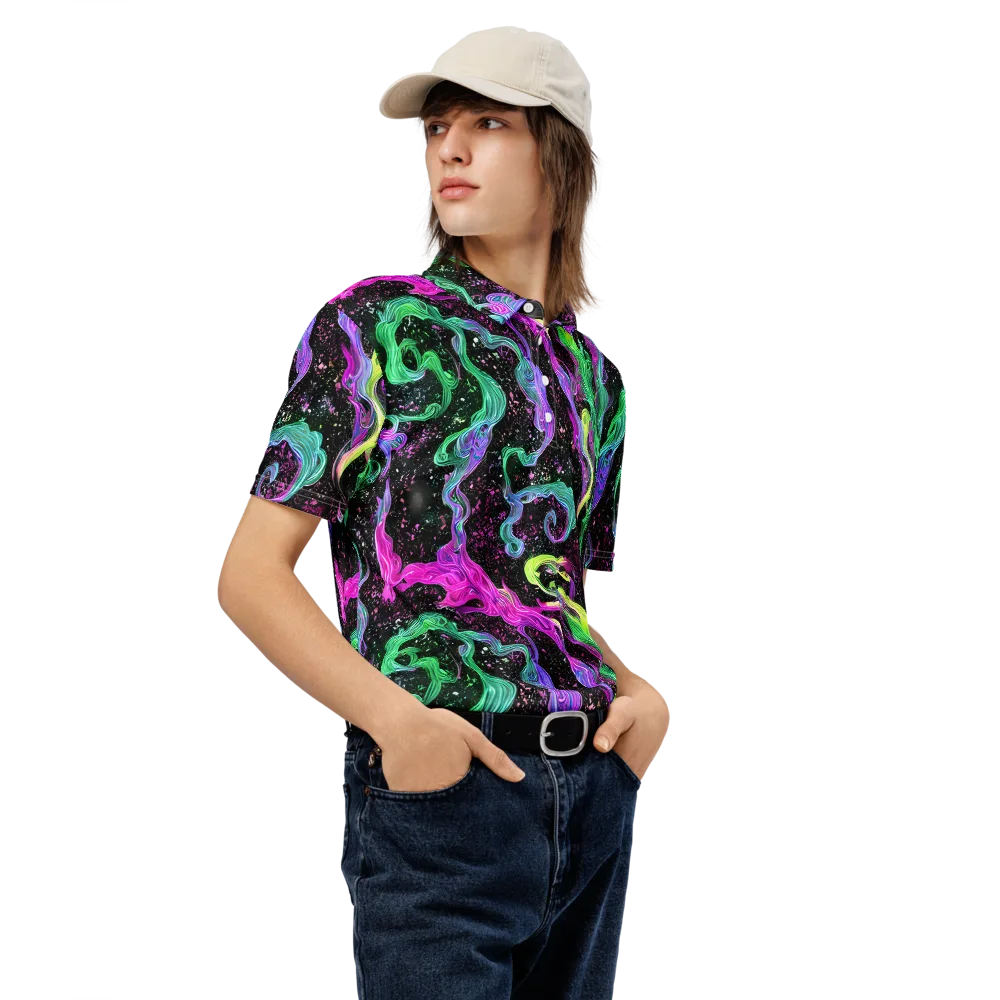 Fluid Afterglow on Men's Slim Fit Polo Shirt — Right Front