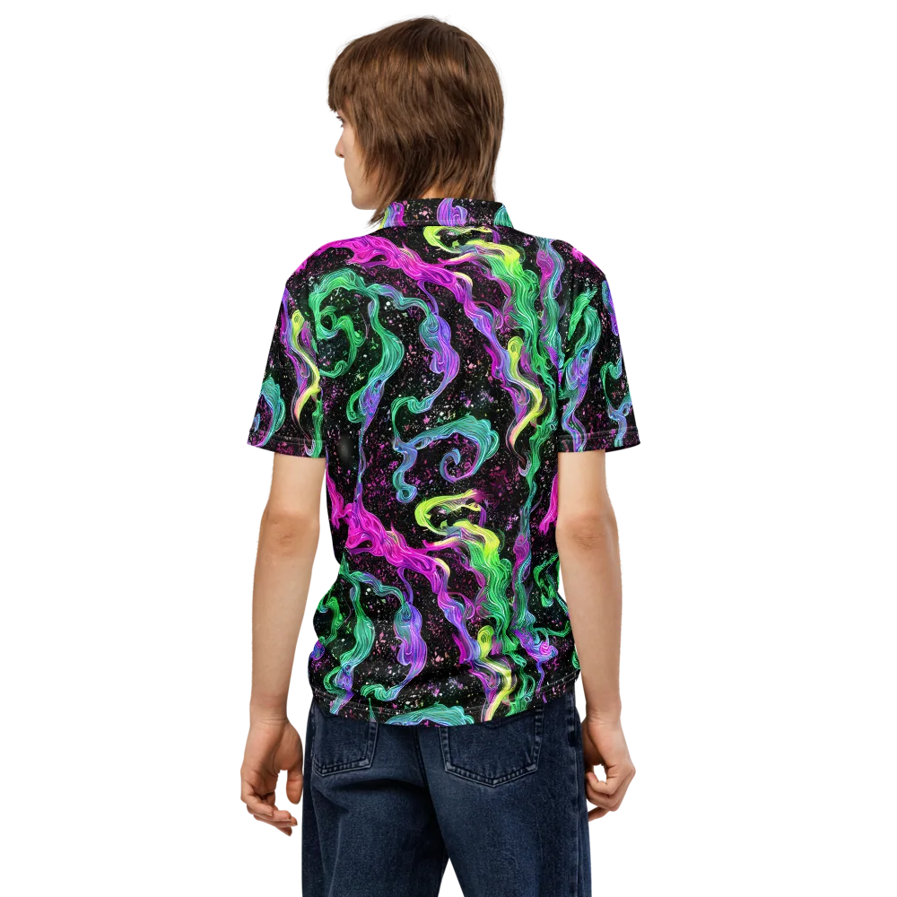 Fluid Afterglow on Men's Slim Fit Polo Shirt — Back