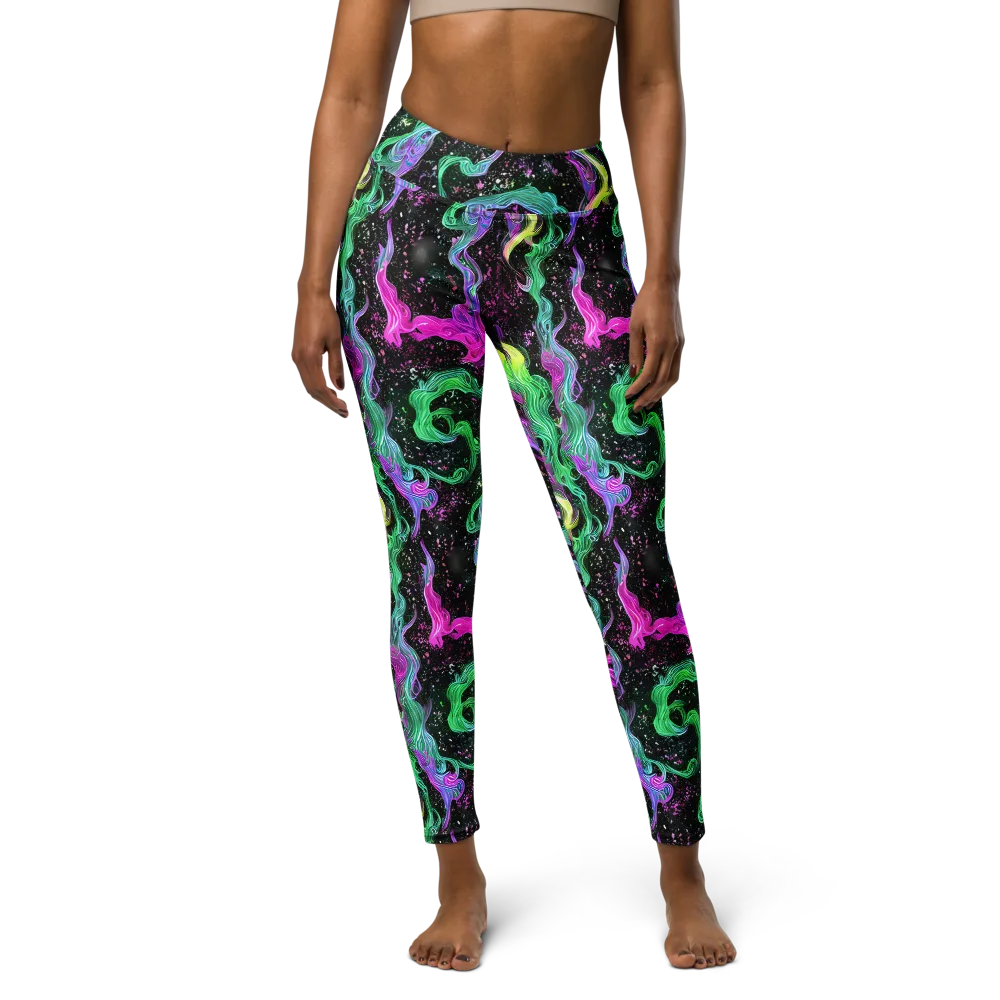 Fluid Afterglow on Yoga Leggings — Front