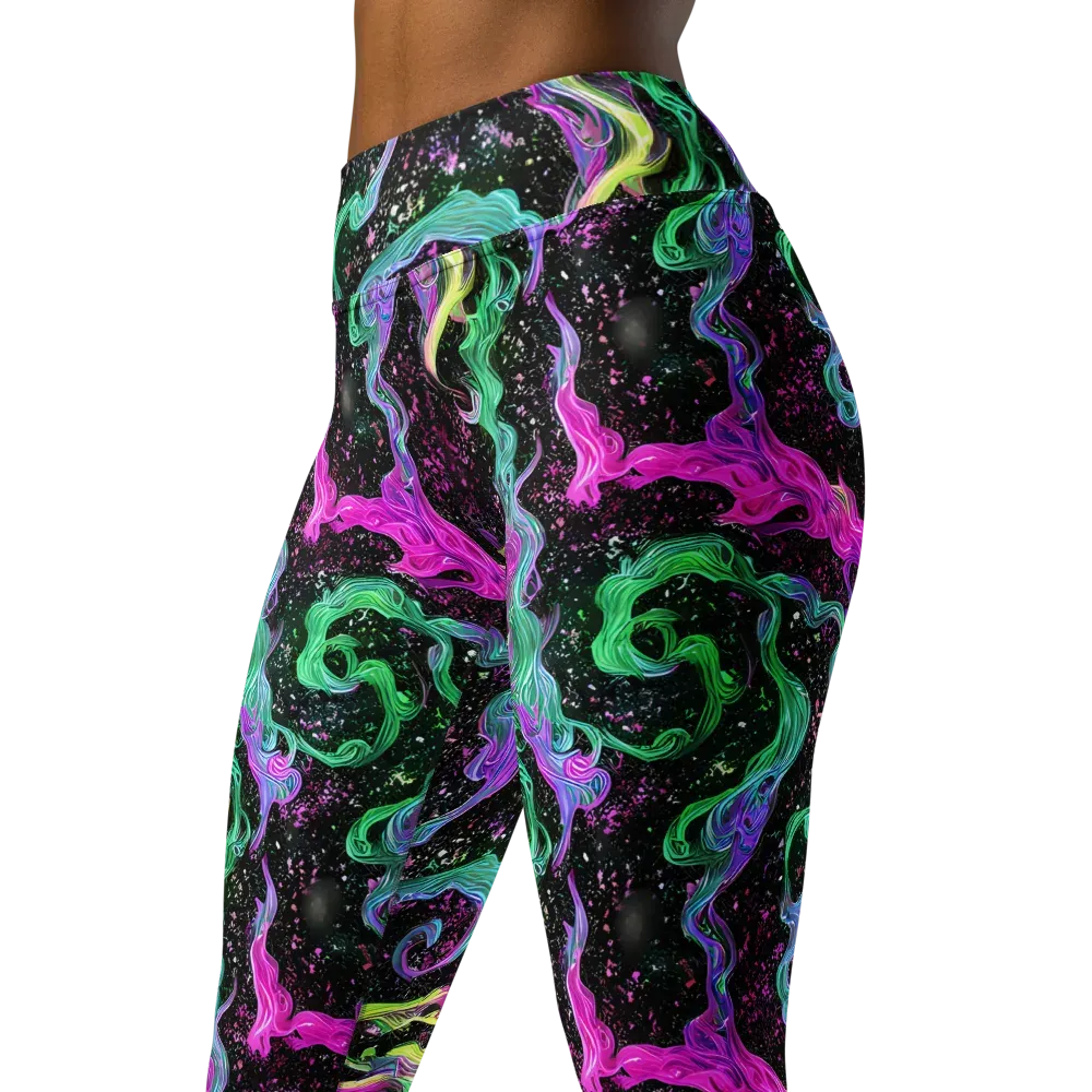 Fluid Afterglow on Yoga Leggings — Left Front