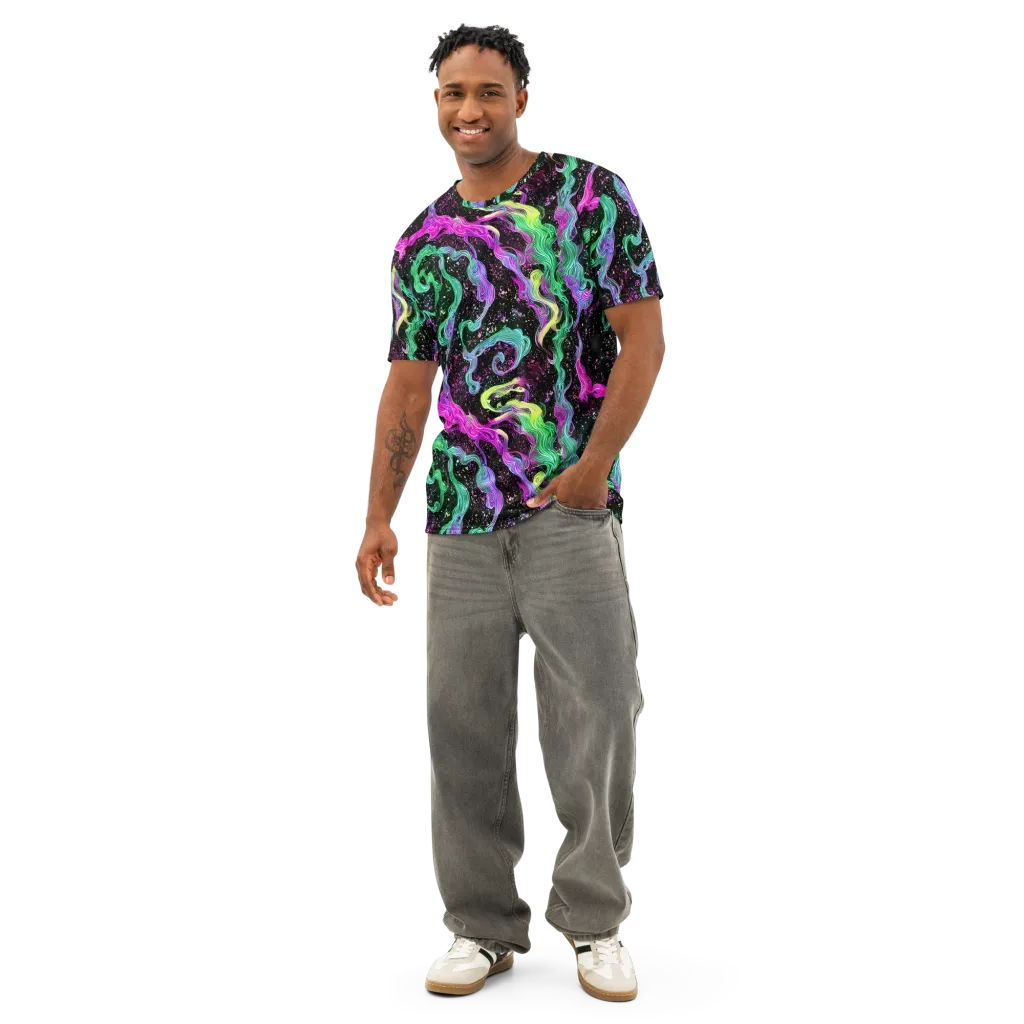 Fluid Afterglow on Men's Cotton Crew Neck T-Shirt — Front