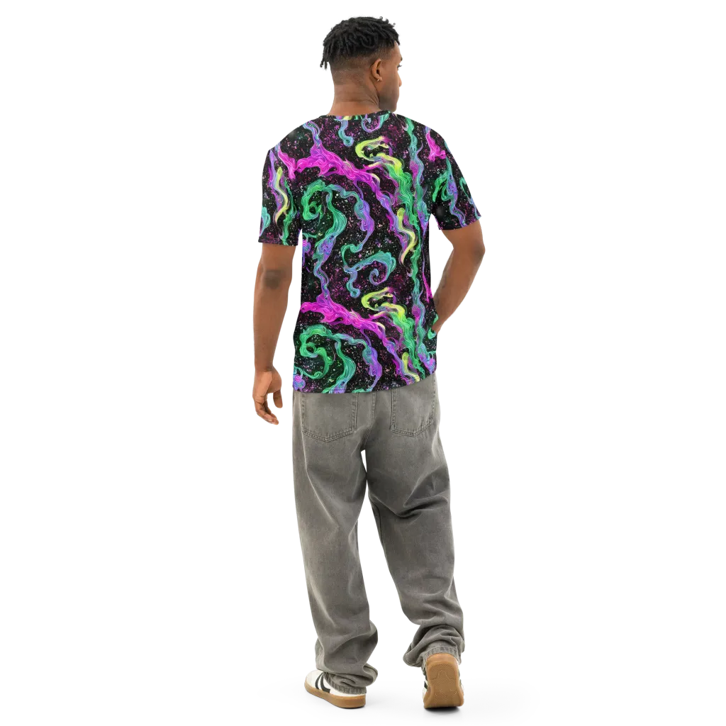 Fluid Afterglow on Men's Cotton Crew Neck T-Shirt — Back