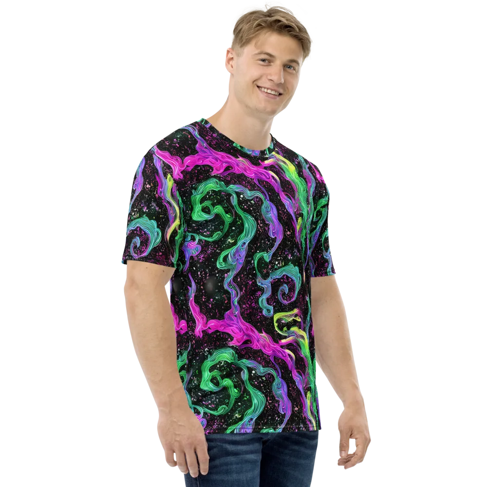 Fluid Afterglow on Men's Crew Neck T-Shirt — Right