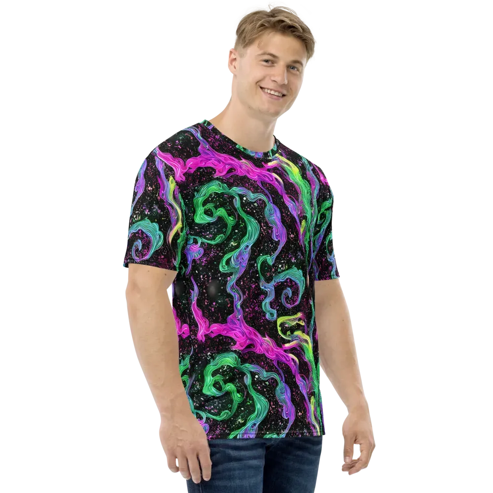 Fluid Afterglow on Men's Crew Neck T-Shirt — Right