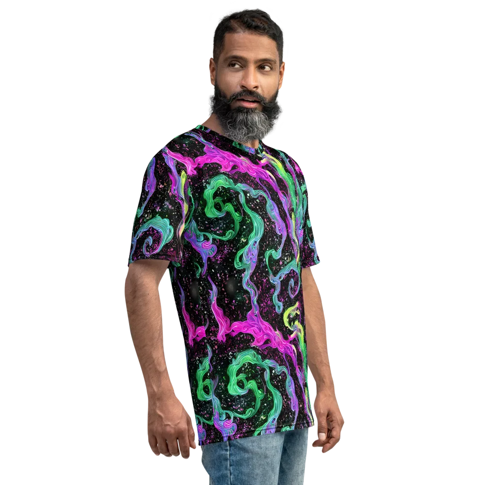 Fluid Afterglow on Men's Crew Neck T-Shirt — Right