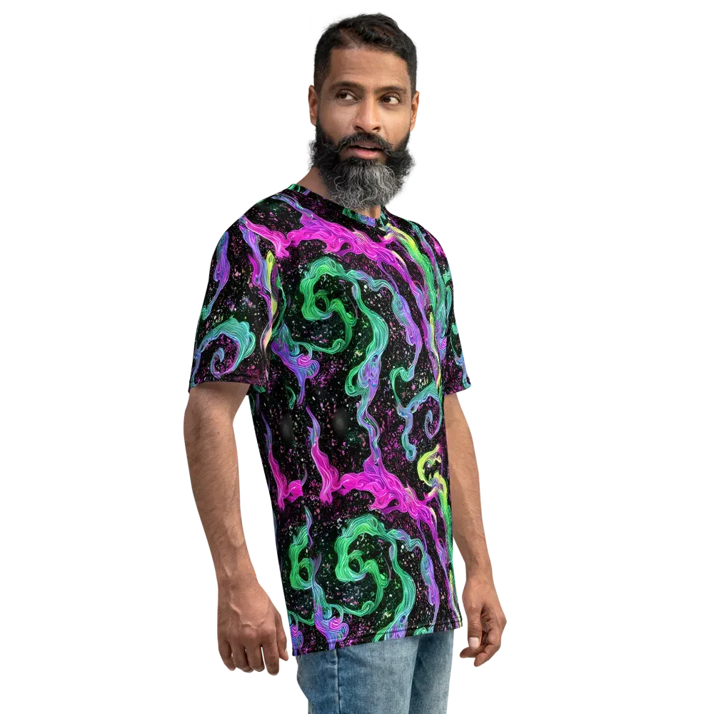 Fluid Afterglow on Men's Crew Neck T-Shirt — Right