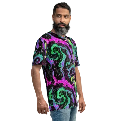 Fluid Afterglow on a Men's Crew Neck T-Shirt