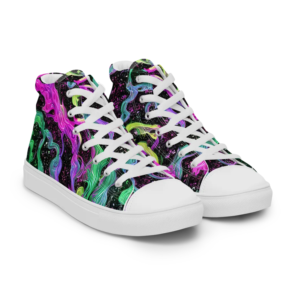 Fluid Afterglow on Men's High Top Canvas Shoes — Right Front