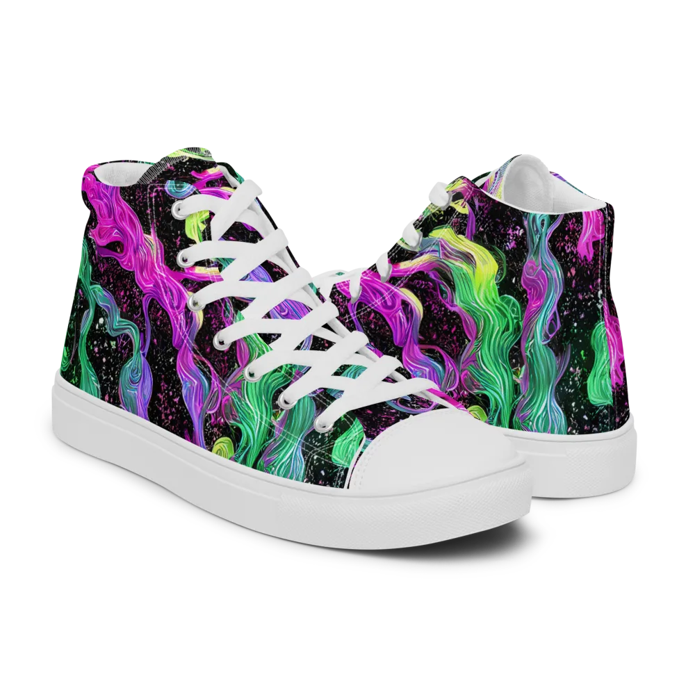 Fluid Afterglow on Men's High Top Canvas Shoes — Right