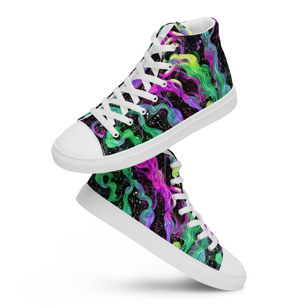 Fluid Afterglow on Men's High Top Canvas Shoes — Front