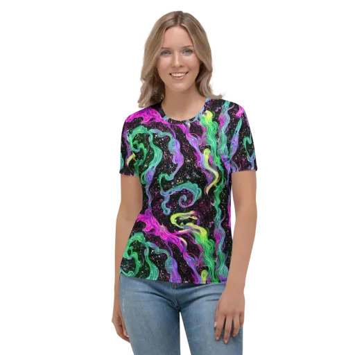 Fluid Afterglow on a Women's Crew Neck T-Shirt