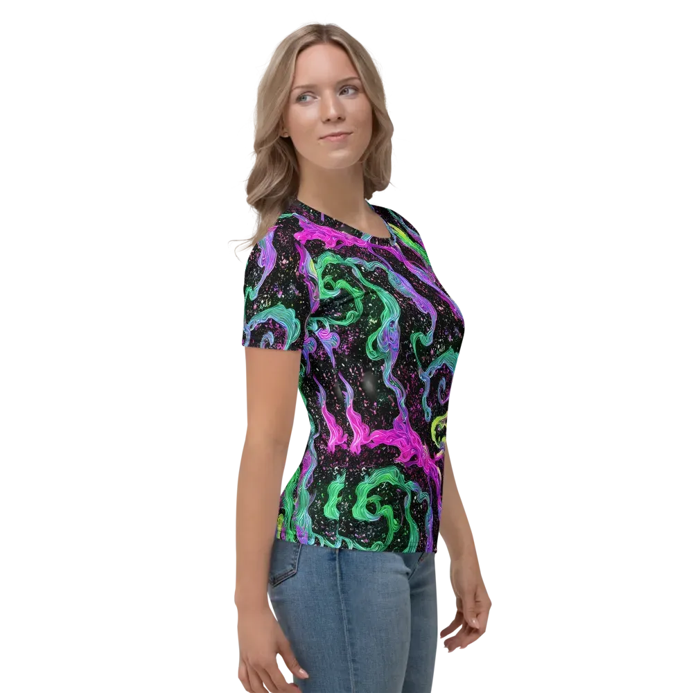 Fluid Afterglow on Women's Crew Neck T-Shirt — Right