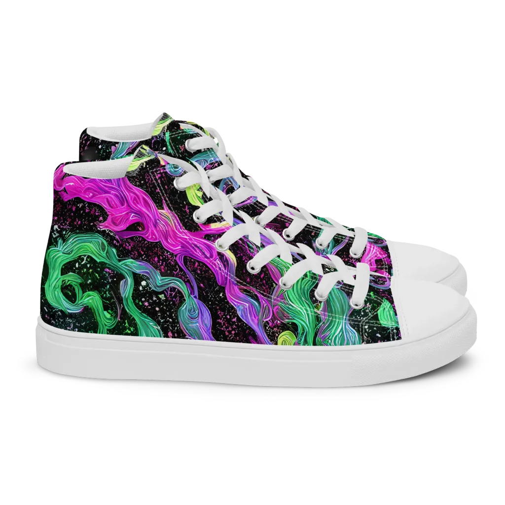 Fluid Afterglow on Women's High Top Canvas Shoes — Right