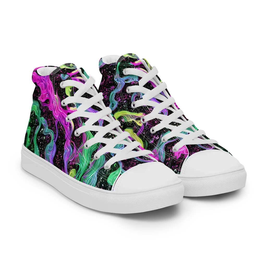 Fluid Afterglow on Women's High Top Canvas Shoes — Right Front