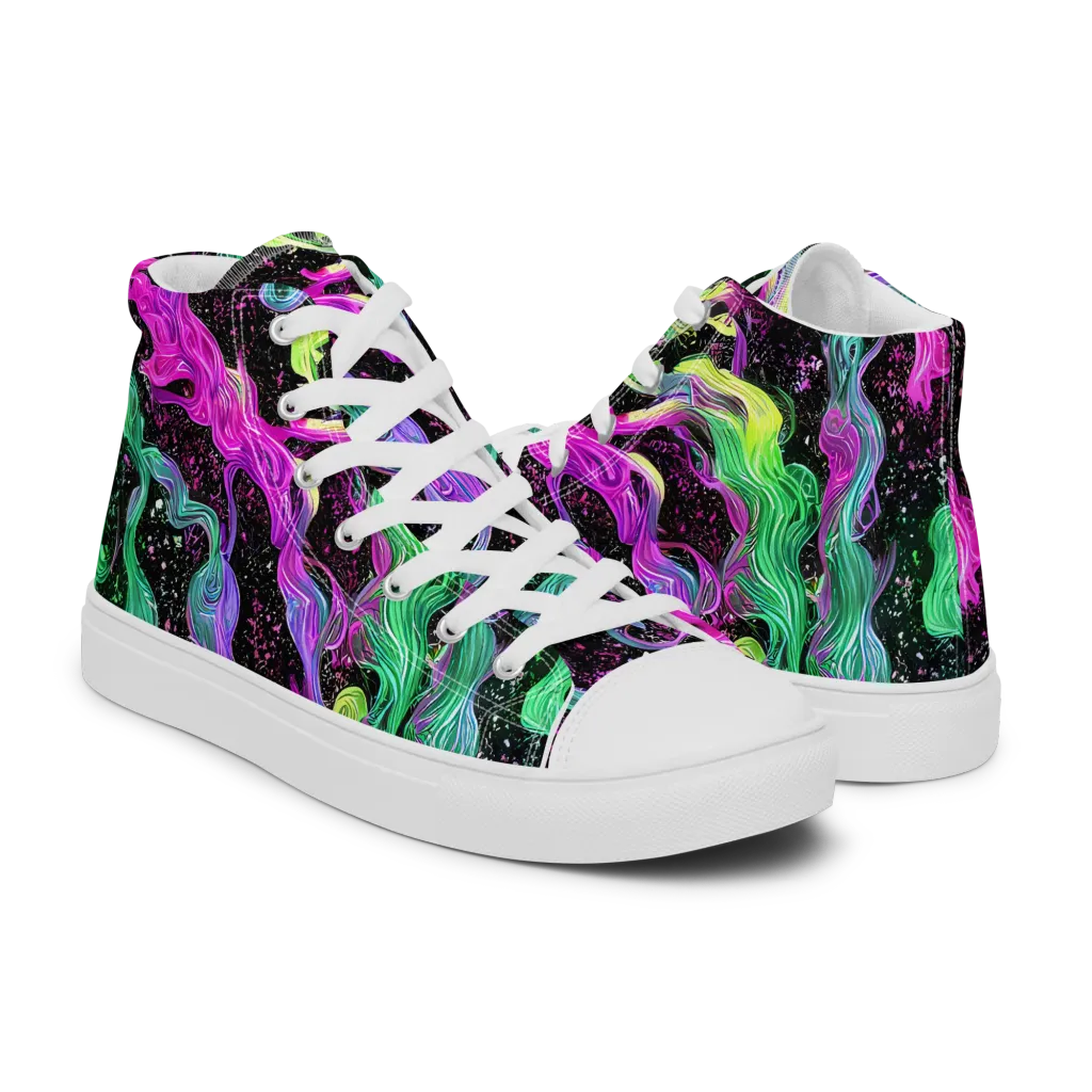 Fluid Afterglow on Women's High Top Canvas Shoes — Right
