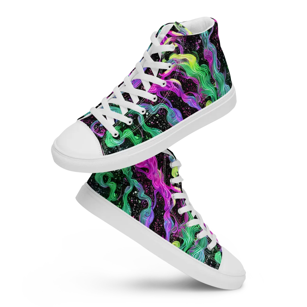 Fluid Afterglow on Women's High Top Canvas Shoes — Front