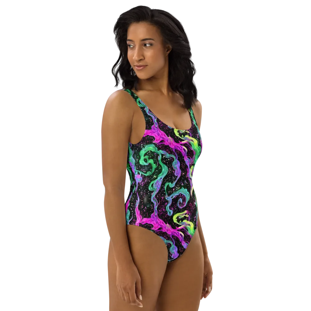 Fluid Afterglow on One-Piece Swimsuit — Right