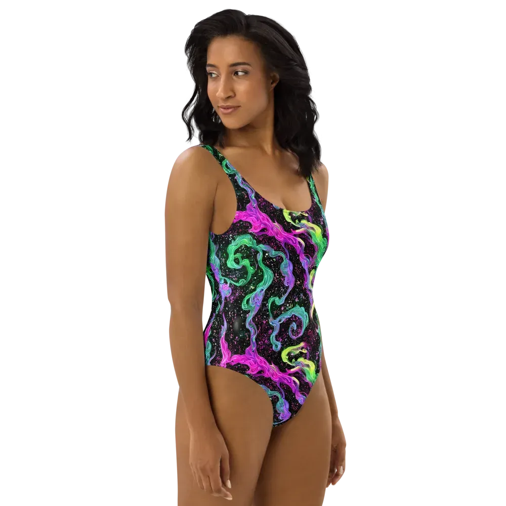 Fluid Afterglow on One-Piece Swimsuit — Right