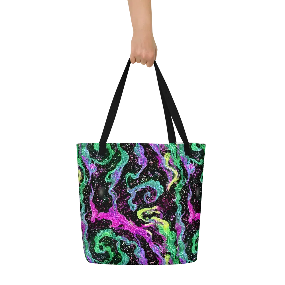 Fluid Afterglow on Large Tote Bag W/ Pocket — Front