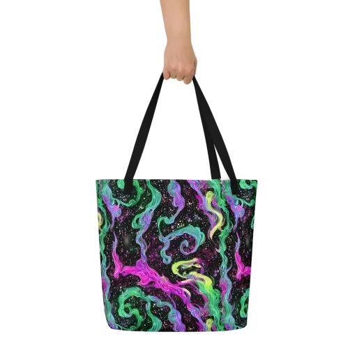 Fluid Afterglow on a Large Tote Bag W/ Pocket