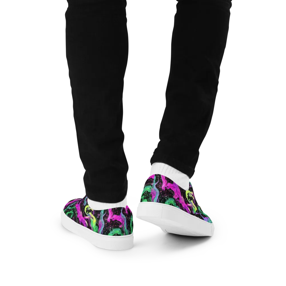 Fluid Afterglow on Men's Lace-Up Canvas Shoes — Back