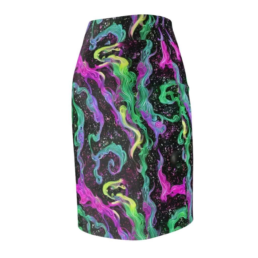 Fluid Afterglow on Pencil Skirt — Back Side