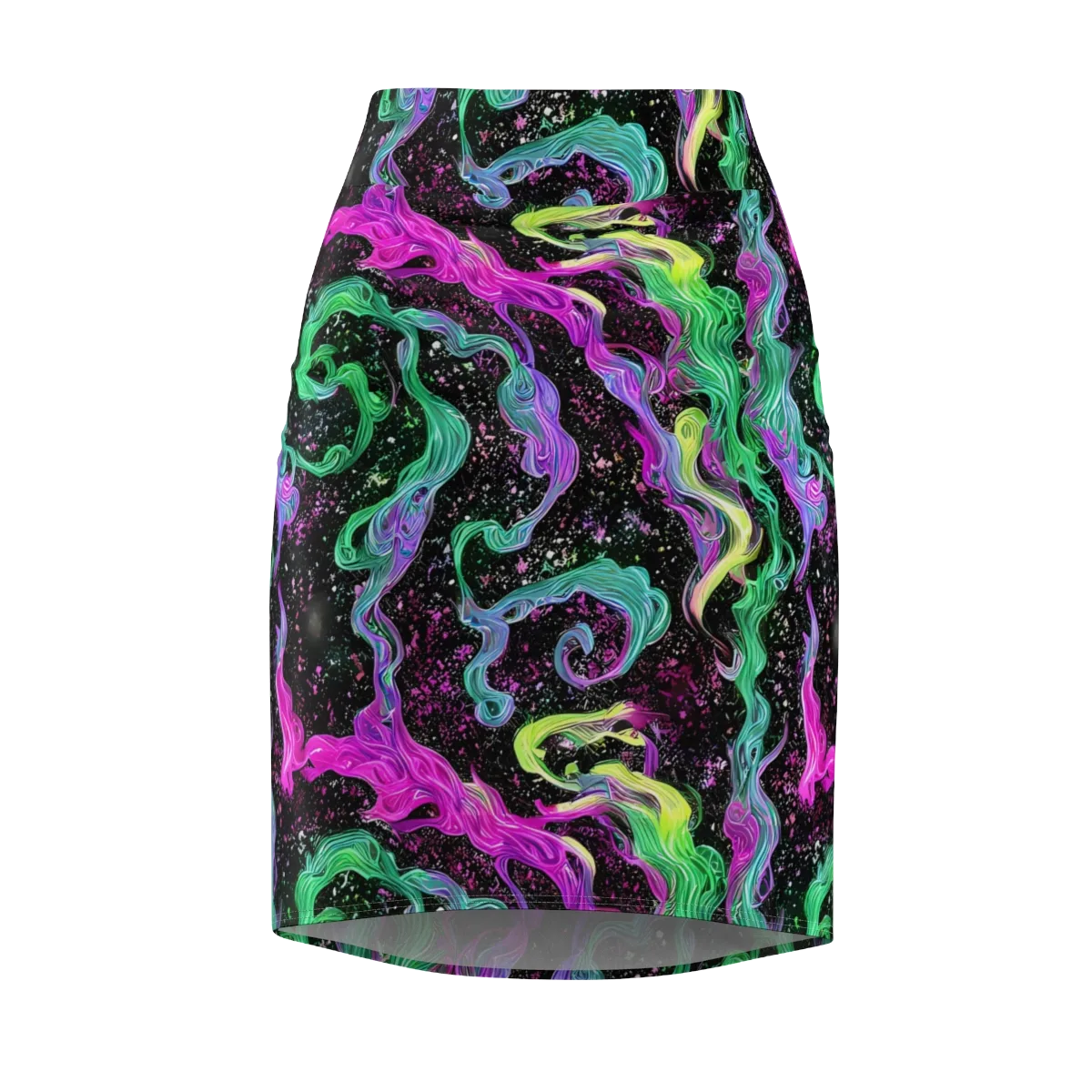 Fluid Afterglow on Pencil Skirt — Front
