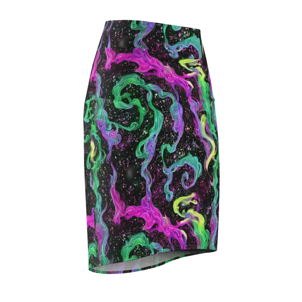 Fluid Afterglow on Pencil Skirt — Front Side