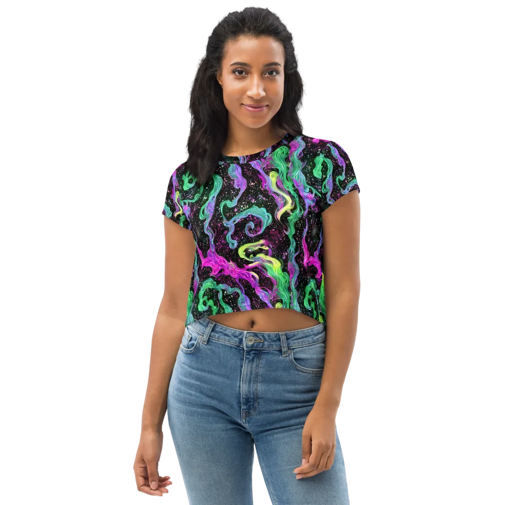 Fluid Afterglow on Crop Tee — Front