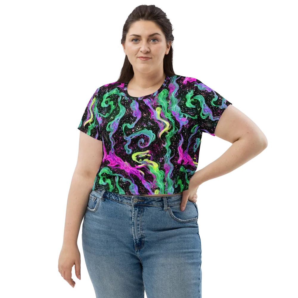 Fluid Afterglow on Crop Tee — Front
