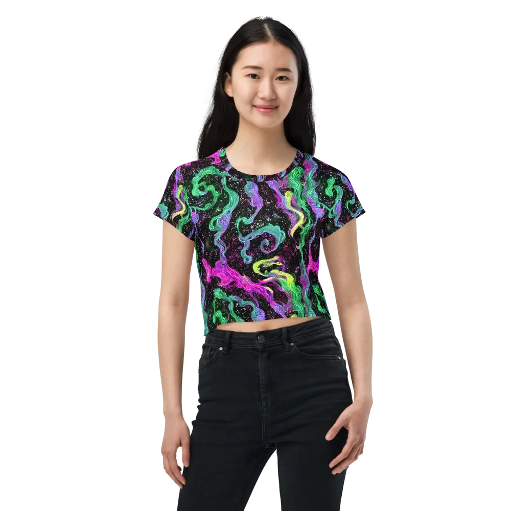 Fluid Afterglow on Crop Tee — Front