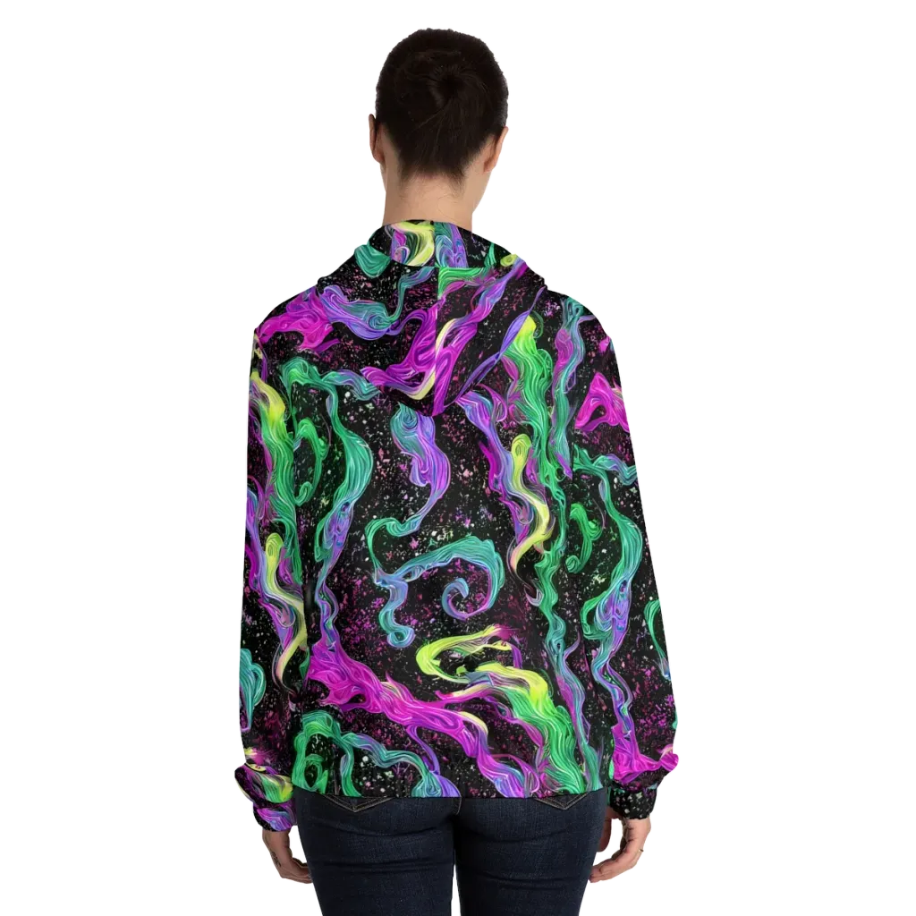 Fluid Afterglow on Women's Full-Zip Hoodie — Back On Person