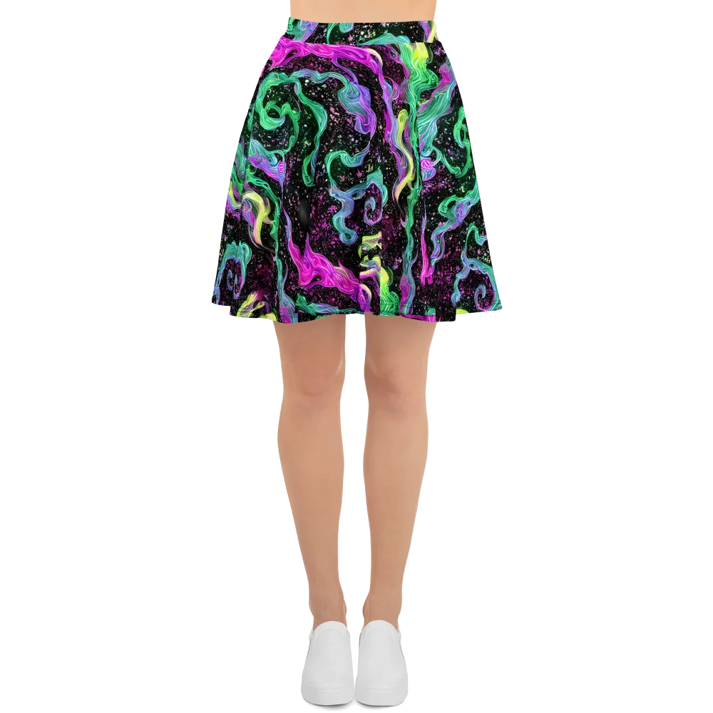 Fluid Afterglow on Skater Skirt — Front