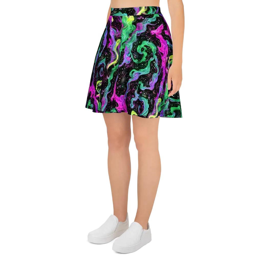 Fluid Afterglow on Skater Skirt — Left