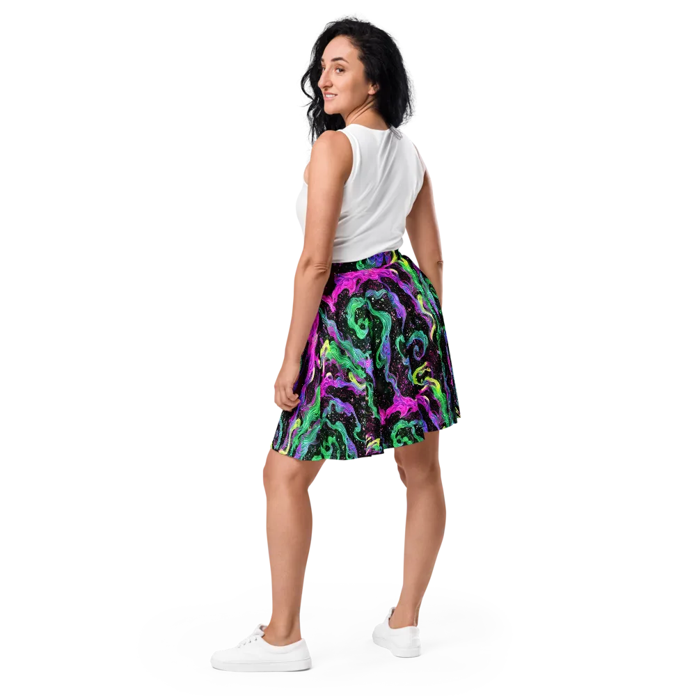 Fluid Afterglow on Skater Skirt — Back