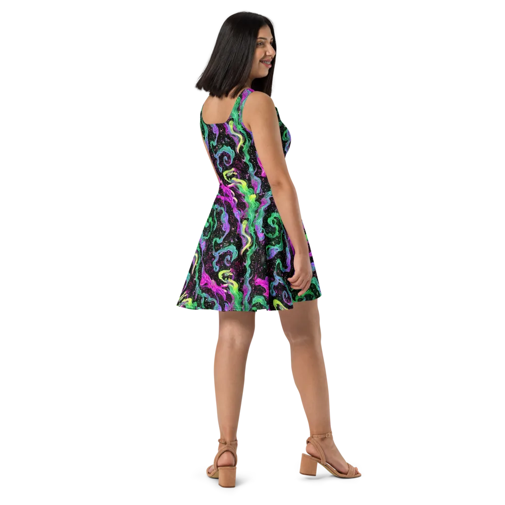 Fluid Afterglow on Skater Dress — Right