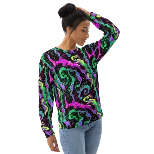 Fluid Afterglow on a Sweatshirt