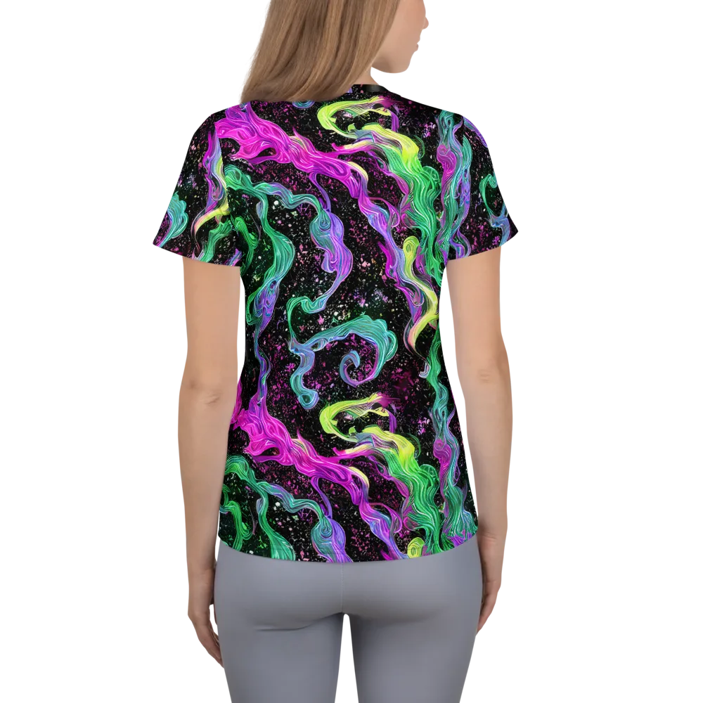 Fluid Afterglow on Women's Athletic T-Shirt — Back