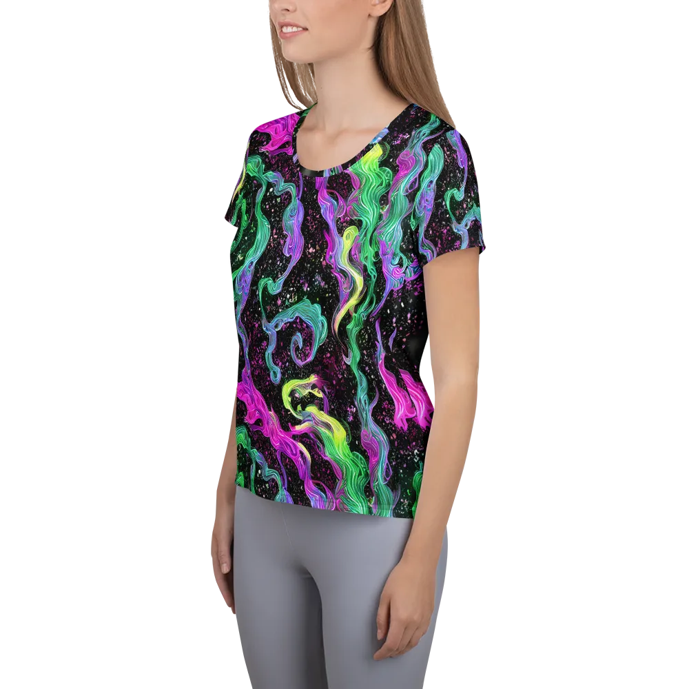 Fluid Afterglow on Women's Athletic T-Shirt — Left